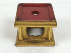 Japanese Buddhist Altar Fitting Metal Orin Bell Singing Bowl Wood Stand BA903