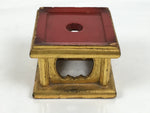 Japanese Buddhist Altar Fitting Metal Orin Bell Singing Bowl Wood Stand BA903