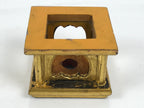 Japanese Buddhist Altar Fitting Metal Orin Bell Singing Bowl Wood Stand BA903