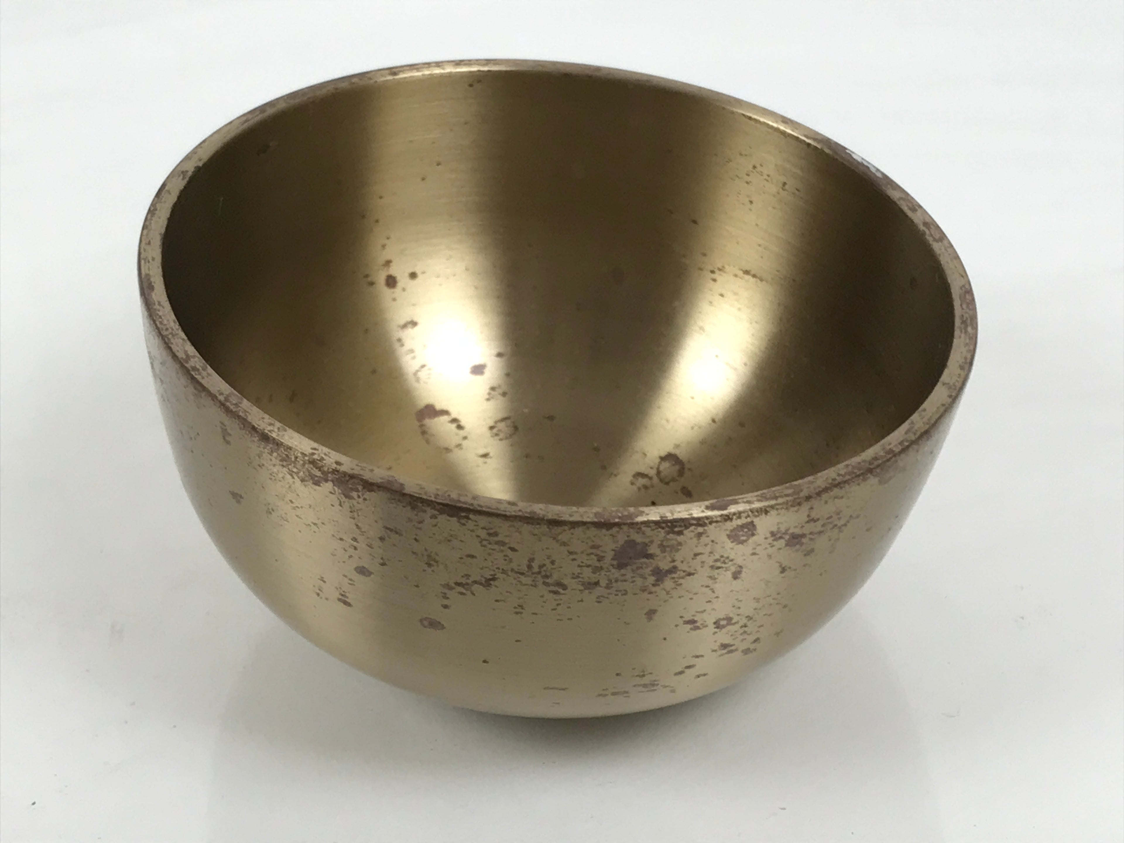 Japanese Buddhist Altar Fitting Metal Orin Bell Singing Bowl Wood Stand BA903