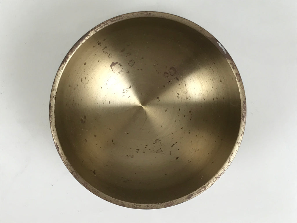 Japanese Buddhist Altar Fitting Metal Orin Bell Singing Bowl Wood Stand BA903