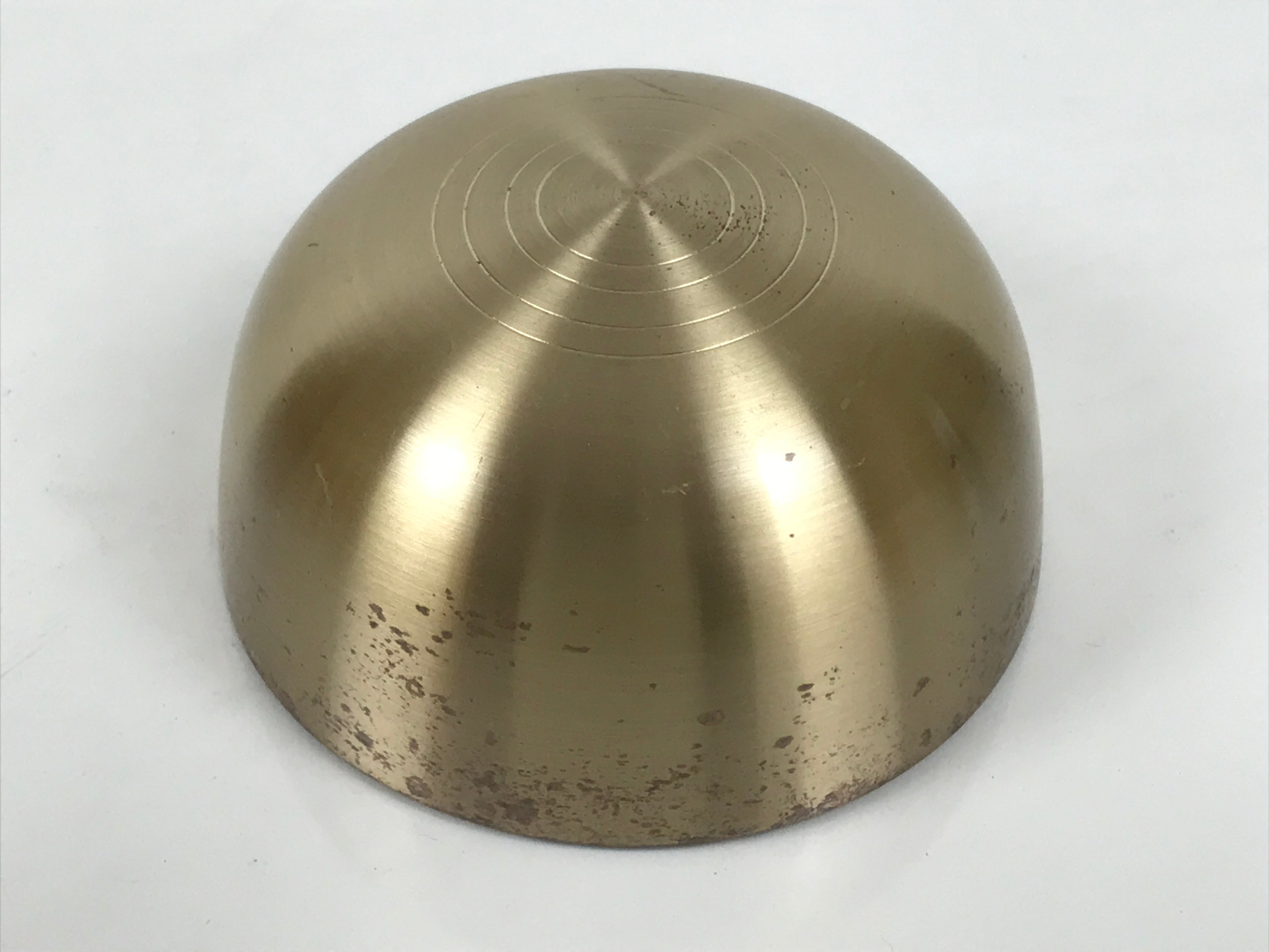 Japanese Buddhist Altar Fitting Metal Orin Bell Singing Bowl Wood Stand BA903