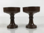 Japanese Buddhist Altar Fitting Metal Rice Offering Cup 2pc Butsugu Brown BA668
