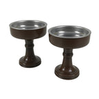 Japanese Buddhist Altar Fitting Metal Rice Offering Cup 2pc Butsugu Brown BA668