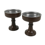 Japanese Buddhist Altar Fitting Metal Rice Offering Cup 2pc Butsugu Brown BA668