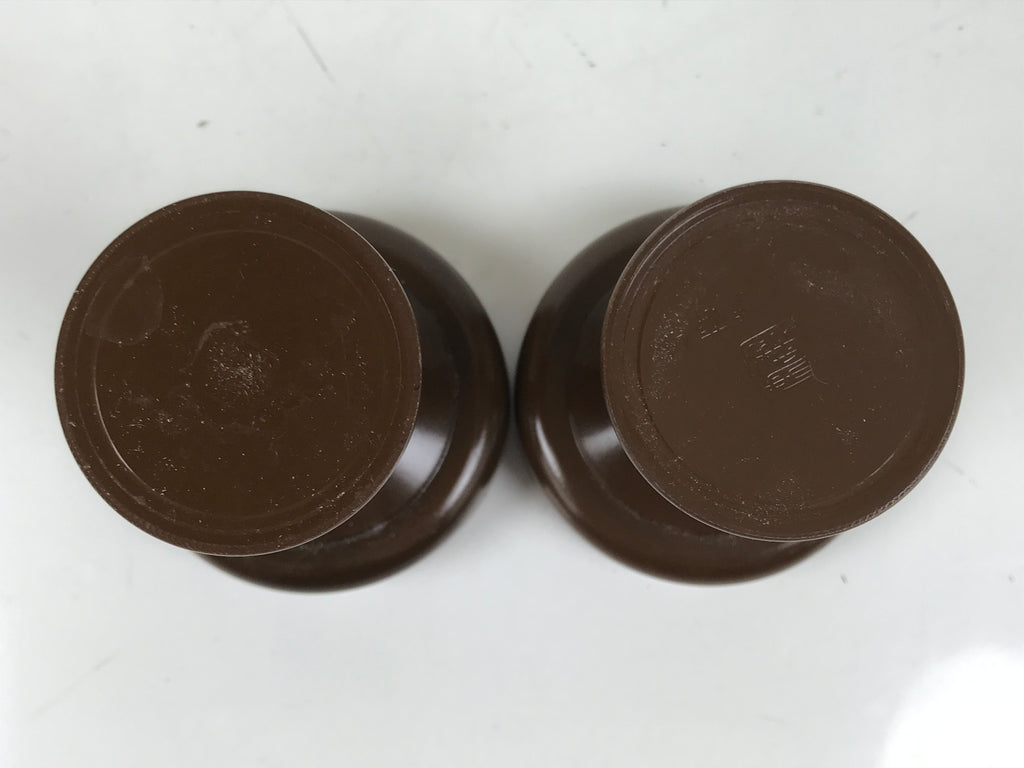 Japanese Buddhist Altar Fitting Metal Rice Offering Cup 2pc Butsugu Brown BA669