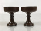 Japanese Buddhist Altar Fitting Metal Rice Offering Cup 2pc Butsugu Brown BA669