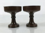 Japanese Buddhist Altar Fitting Metal Rice Offering Cup 2pc Butsugu Brown BA669