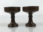 Japanese Buddhist Altar Fitting Metal Rice Offering Cup 2pc Butsugu Brown BA669