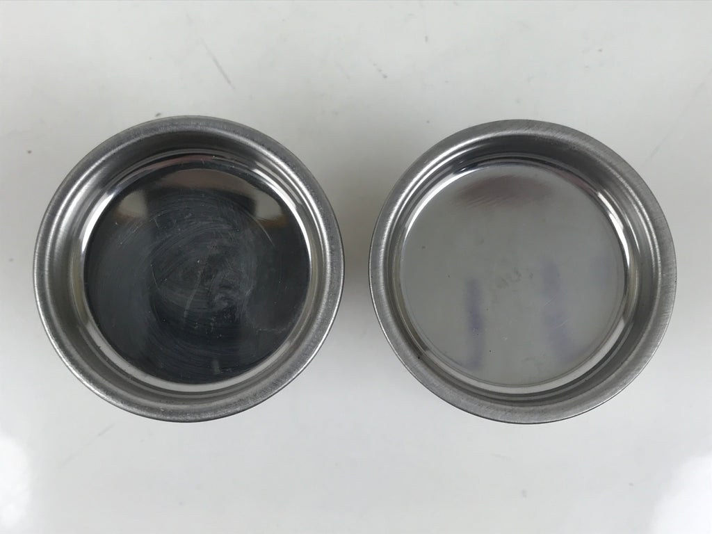 Japanese Buddhist Altar Fitting Metal Rice Offering Cup 2pc Butsugu Brown BA669