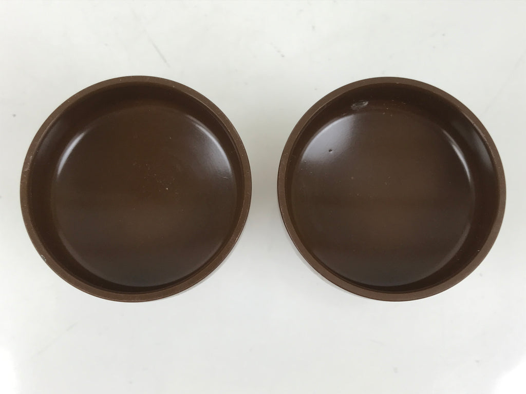 Japanese Buddhist Altar Fitting Metal Rice Offering Cup 2pc Butsugu Brown BA669
