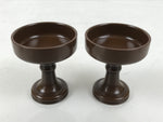 Japanese Buddhist Altar Fitting Metal Rice Offering Cup 2pc Butsugu Brown BA669