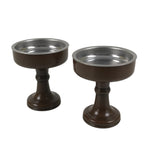 Japanese Buddhist Altar Fitting Metal Rice Offering Cup 2pc Butsugu Brown BA669