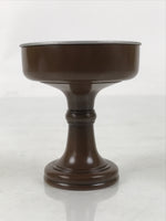 Japanese Buddhist Altar Fitting Metal Rice Offering Cup Vtg Butsugu Brown BA670