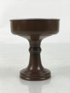 Japanese Buddhist Altar Fitting Metal Rice Offering Cup Vtg Butsugu Brown BA670