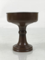 Japanese Buddhist Altar Fitting Metal Rice Offering Cup Vtg Butsugu Brown BA670