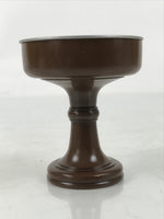 Japanese Buddhist Altar Fitting Metal Rice Offering Cup Vtg Butsugu Brown BA670