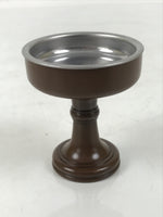 Japanese Buddhist Altar Fitting Metal Rice Offering Cup Vtg Butsugu Brown BA670