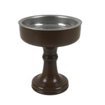 Japanese Buddhist Altar Fitting Metal Rice Offering Cup Vtg Butsugu Brown BA670