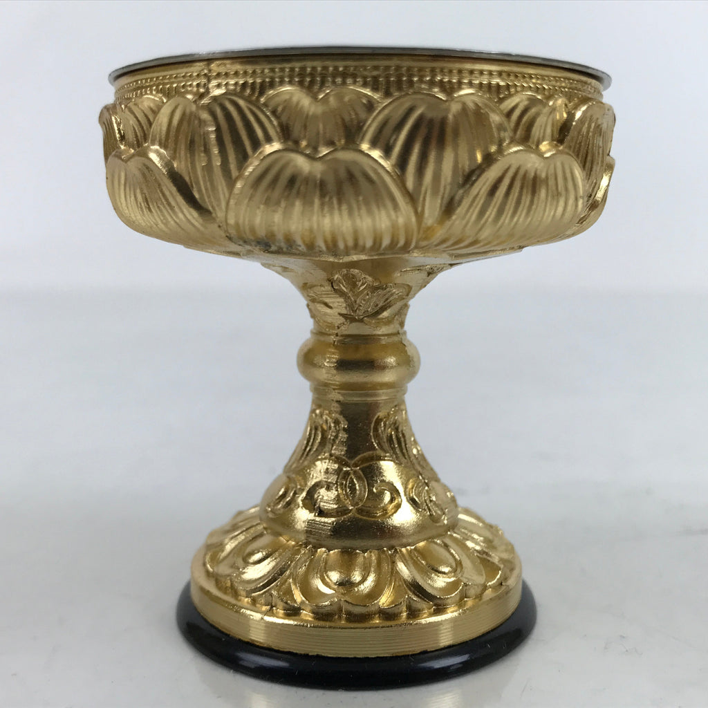 Japanese Buddhist Altar Fitting Metal Rice Offering Cup Vtg Butsugu Gold BA344