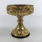 Japanese Buddhist Altar Fitting Metal Rice Offering Cup Vtg Butsugu Gold BA344