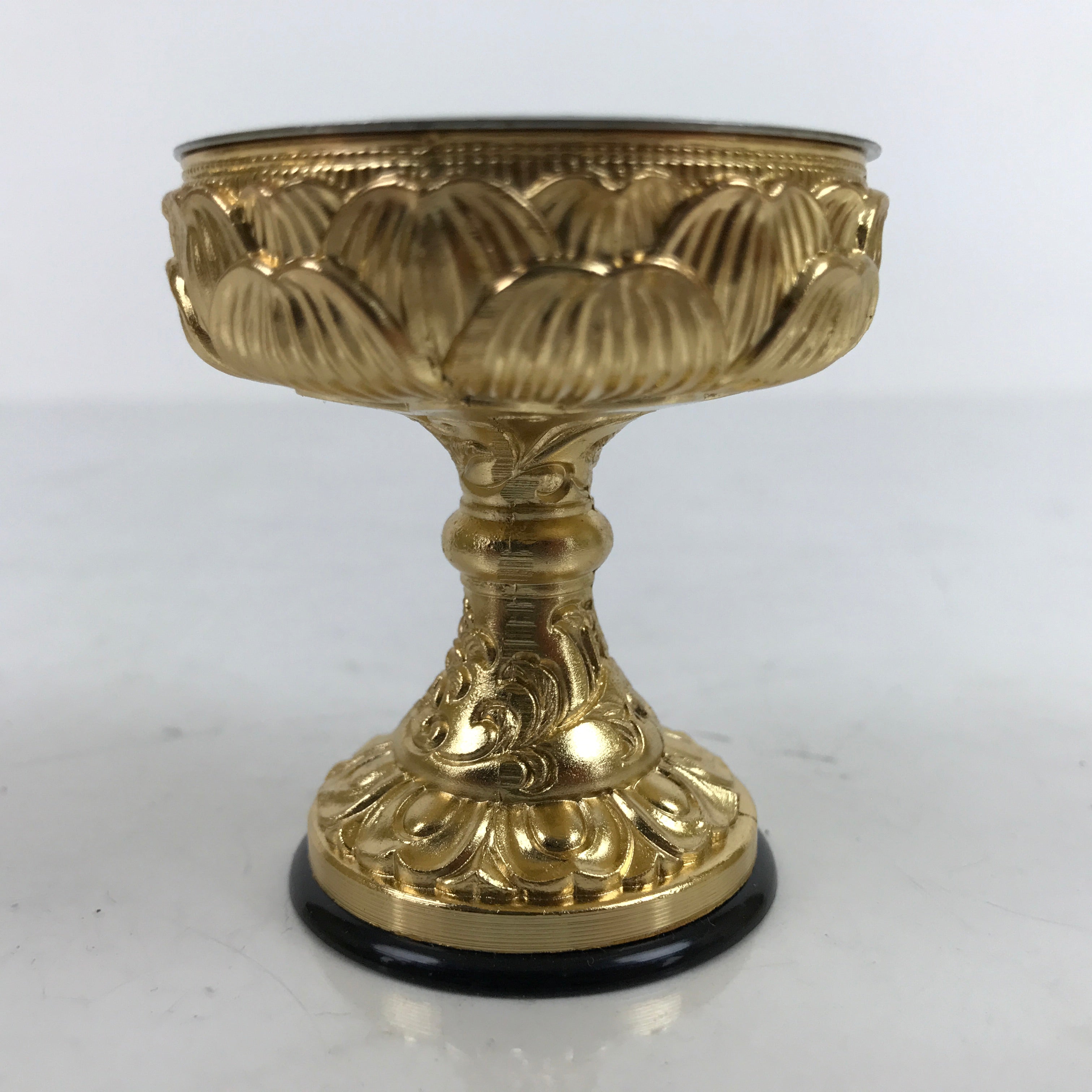 Japanese Buddhist Altar Fitting Metal Rice Offering Cup Vtg Butsugu Gold BA344