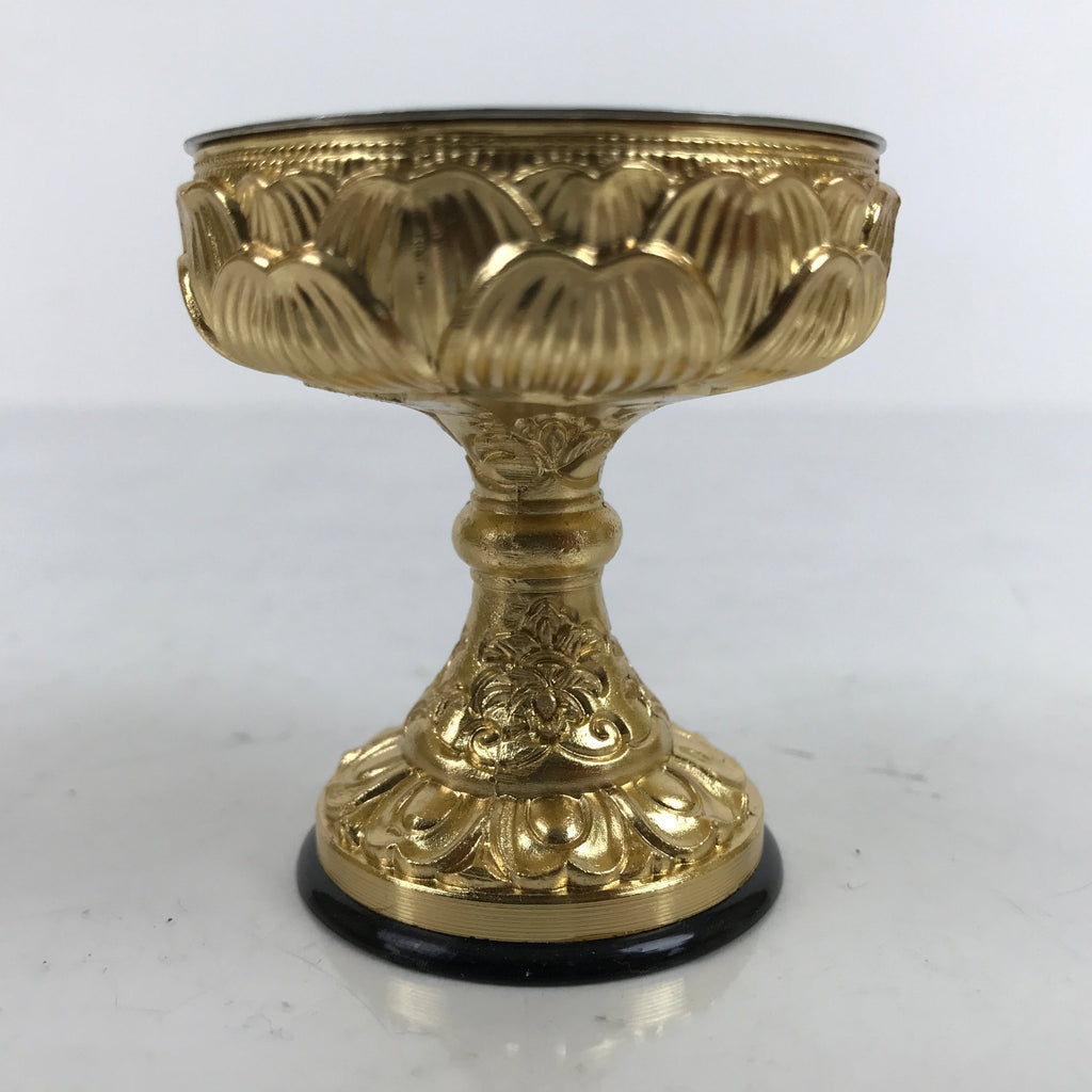 Japanese Buddhist Altar Fitting Metal Rice Offering Cup Vtg Butsugu Gold BA344