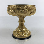 Japanese Buddhist Altar Fitting Metal Rice Offering Cup Vtg Butsugu Gold BA344