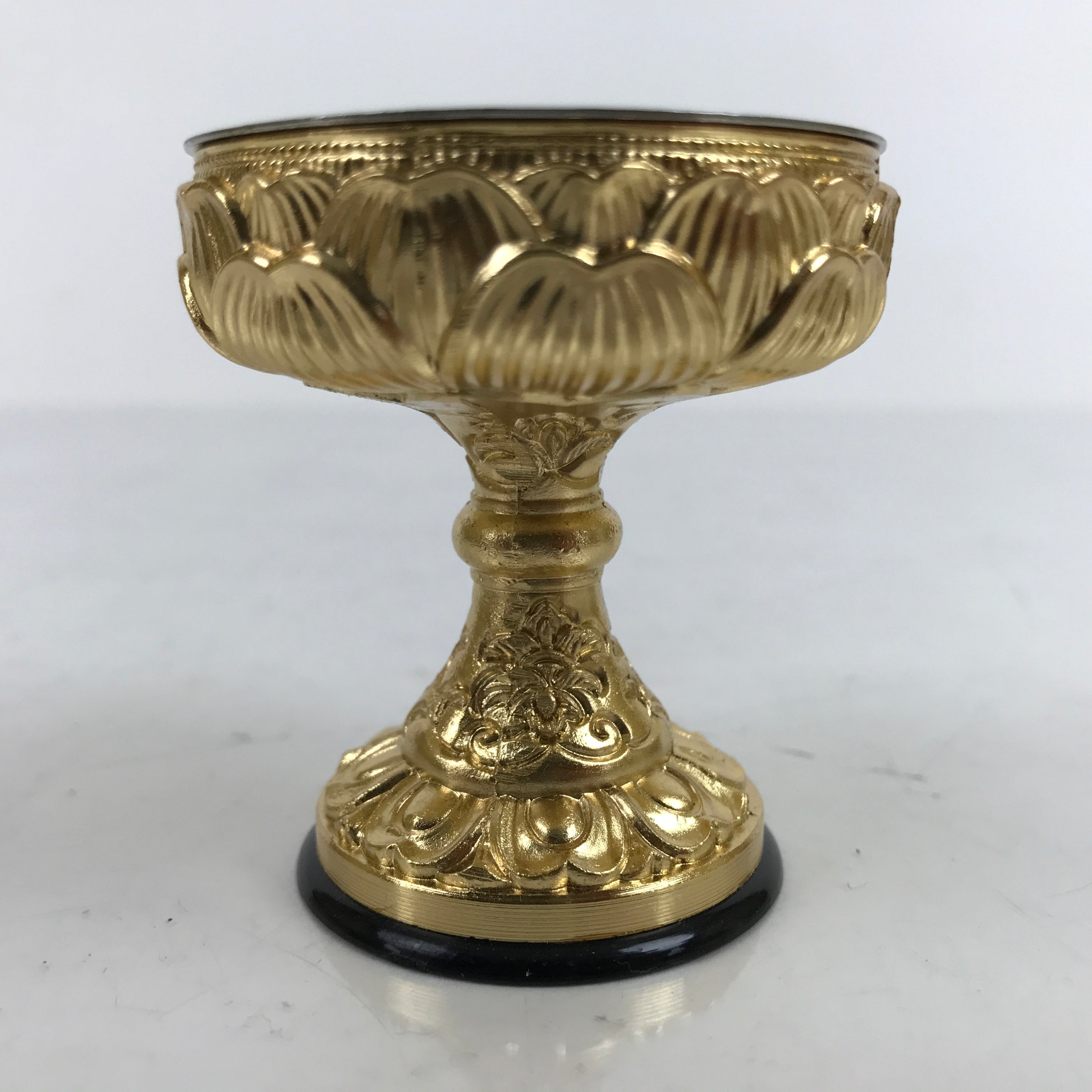 Japanese Buddhist Altar Fitting Metal Rice Offering Cup Vtg Butsugu Gold BA344