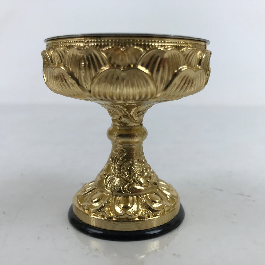 Japanese Buddhist Altar Fitting Metal Rice Offering Cup Vtg Butsugu Gold BA344