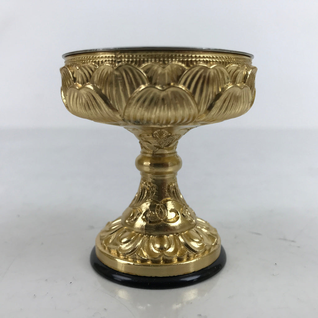 Japanese Buddhist Altar Fitting Metal Rice Offering Cup Vtg Butsugu Gold BA344