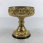 Japanese Buddhist Altar Fitting Metal Rice Offering Cup Vtg Butsugu Gold BA344