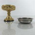 Japanese Buddhist Altar Fitting Metal Rice Offering Cup Vtg Butsugu Gold BA344