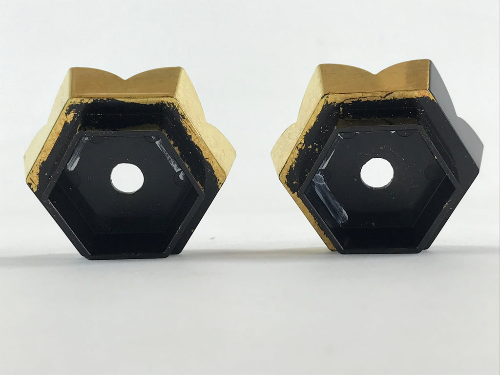 Japanese Buddhist Altar Fitting Octagon Offering Stand 2pc Set Vtg Butsugu BA29