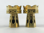 Japanese Buddhist Altar Fitting Octagon Offering Stand 2pc Set Vtg Butsugu BA29