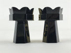 Japanese Buddhist Altar Fitting Octagon Offering Stand 2pc Set Vtg Butsugu BA29