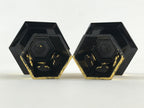 Japanese Buddhist Altar Fitting Octagon Offering Stand 2pc Set Vtg Butsugu BA29