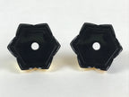 Japanese Buddhist Altar Fitting Octagon Offering Stand 2pc Set Vtg Butsugu BA29