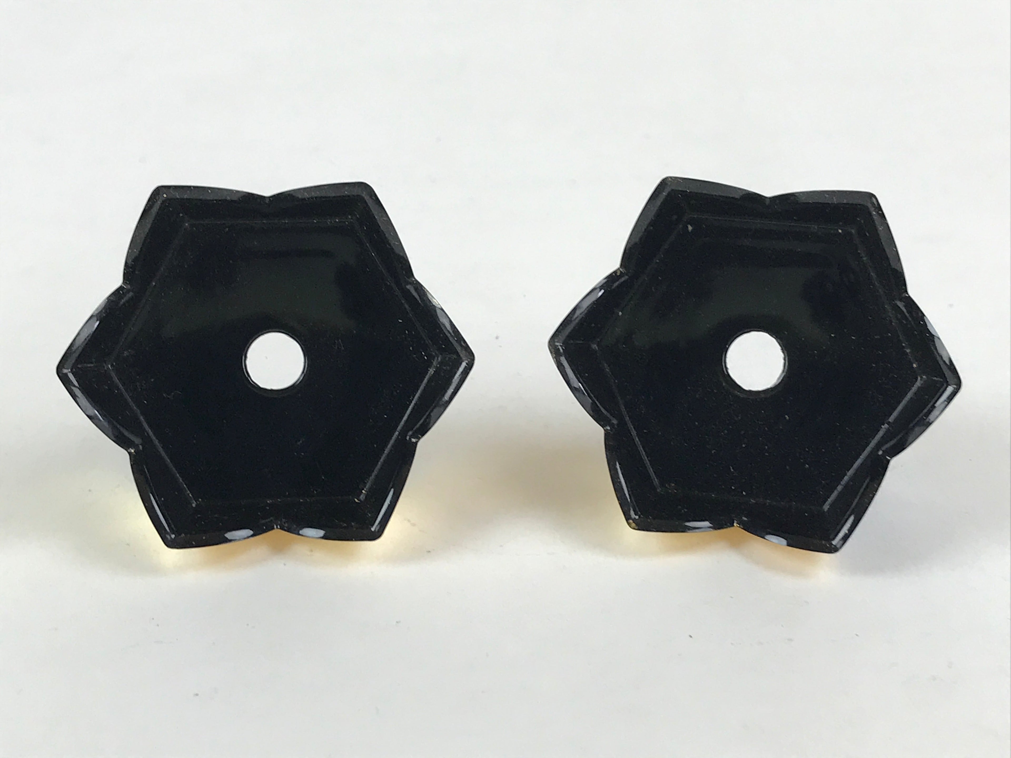 Japanese Buddhist Altar Fitting Octagon Offering Stand 2pc Set Vtg Butsugu BA29
