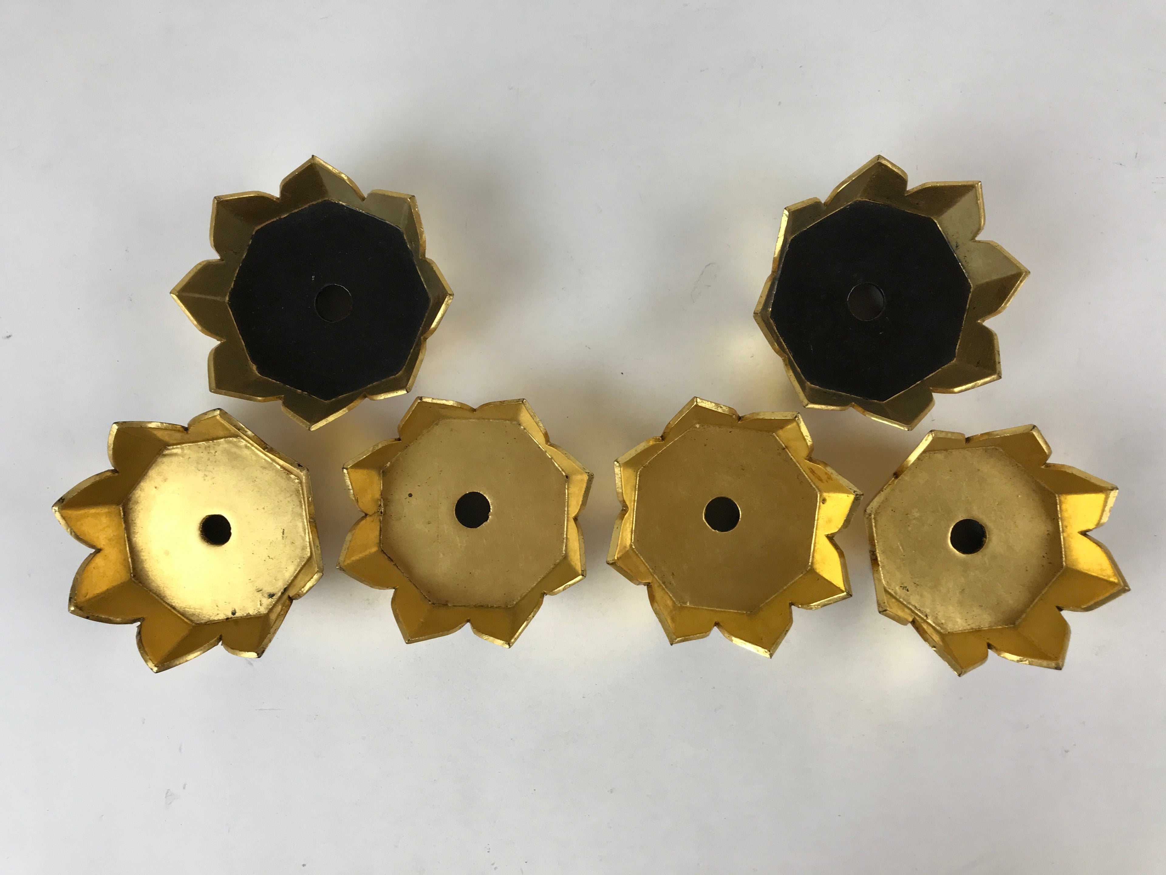 Japanese Buddhist Altar Fitting Octagon Offering Stand Kuge 6pc Wood Box BA171