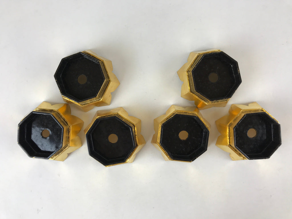 Japanese Buddhist Altar Fitting Octagon Offering Stand Kuge 6pc Wood Box BA171