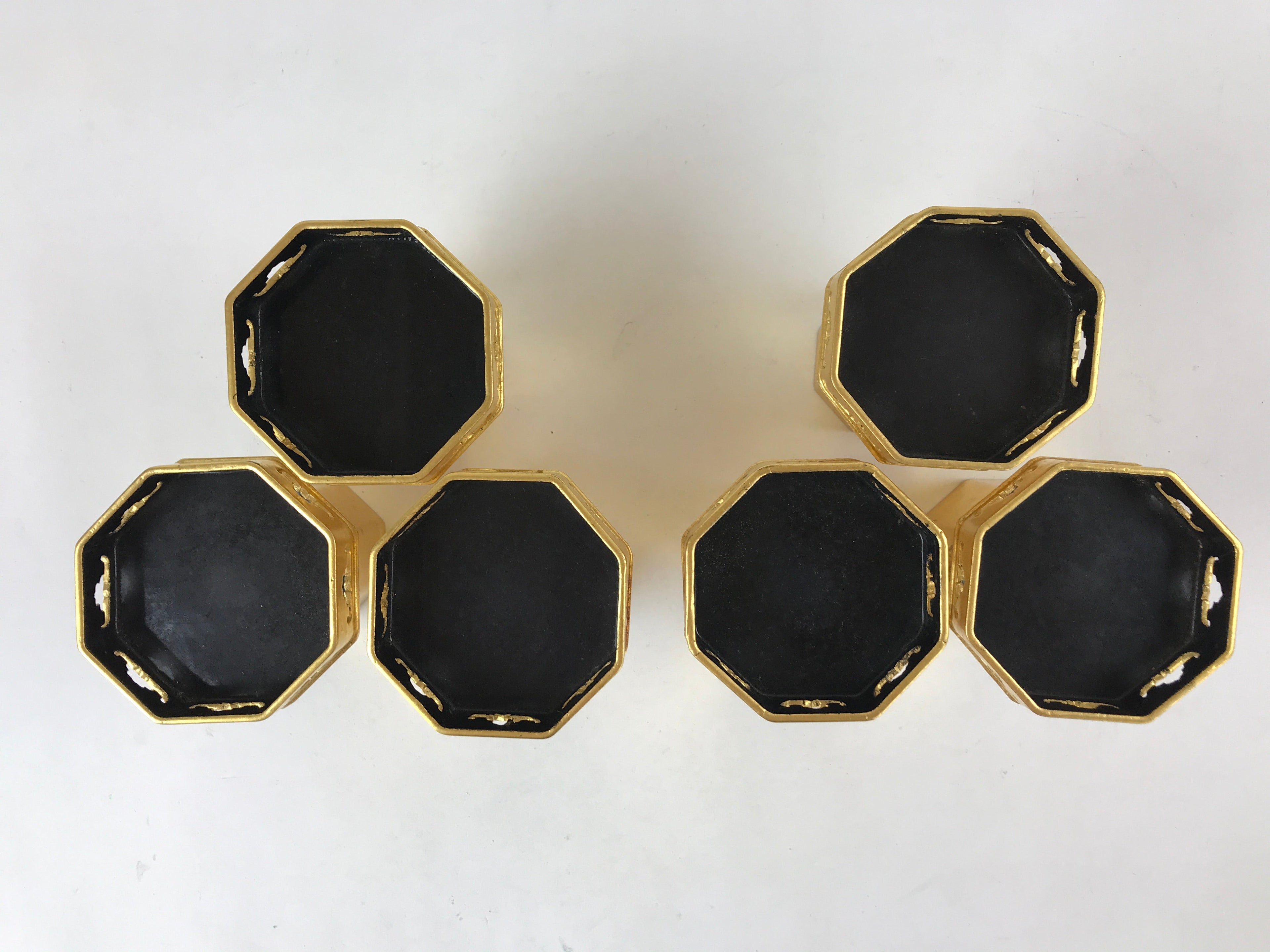 Japanese Buddhist Altar Fitting Octagon Offering Stand Kuge 6pc Wood Box BA171