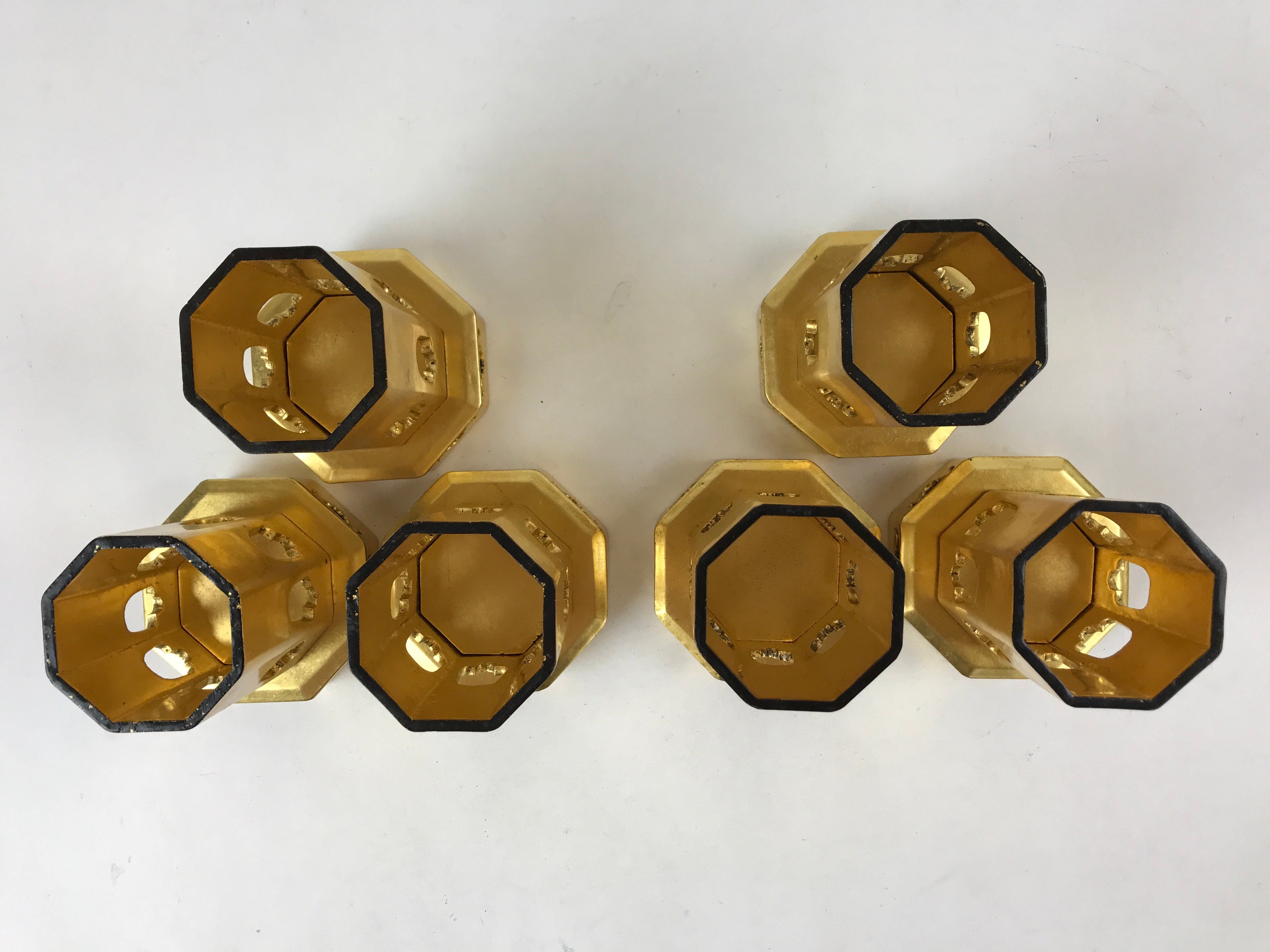 Japanese Buddhist Altar Fitting Octagon Offering Stand Kuge 6pc Wood Box BA171