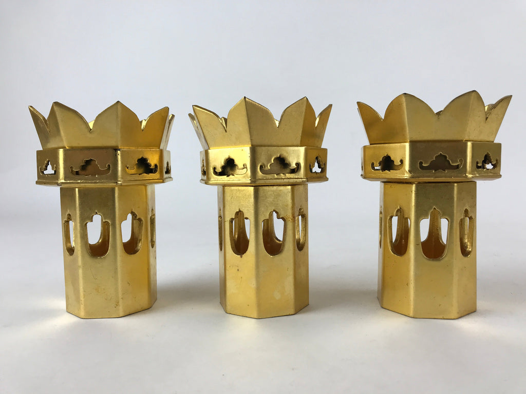 Japanese Buddhist Altar Fitting Octagon Offering Stand Kuge 6pc Wood Box BA171