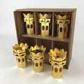 Japanese Buddhist Altar Fitting Octagon Offering Stand Kuge 6pc Wood Box BA171