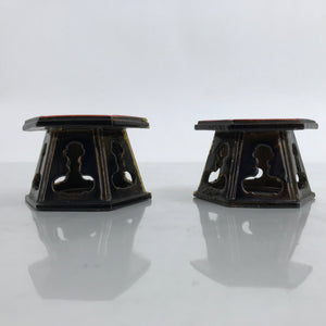 Japanese Buddhist Altar Fitting Offering Cup Stand 2pc Bukki Butsugu Gold BA391