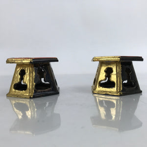 Japanese Buddhist Altar Fitting Offering Cup Stand 2pc Bukki Butsugu Gold BA391