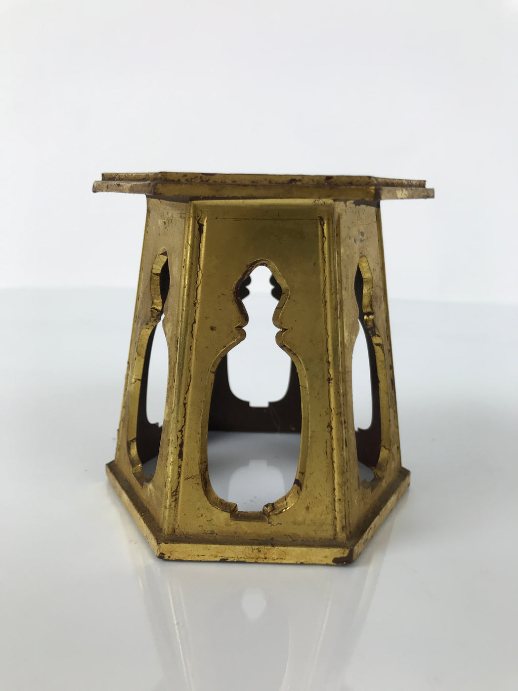 Japanese Buddhist Altar Fitting Offering Cup Stand Bukki Butsugu Gold Red BA734