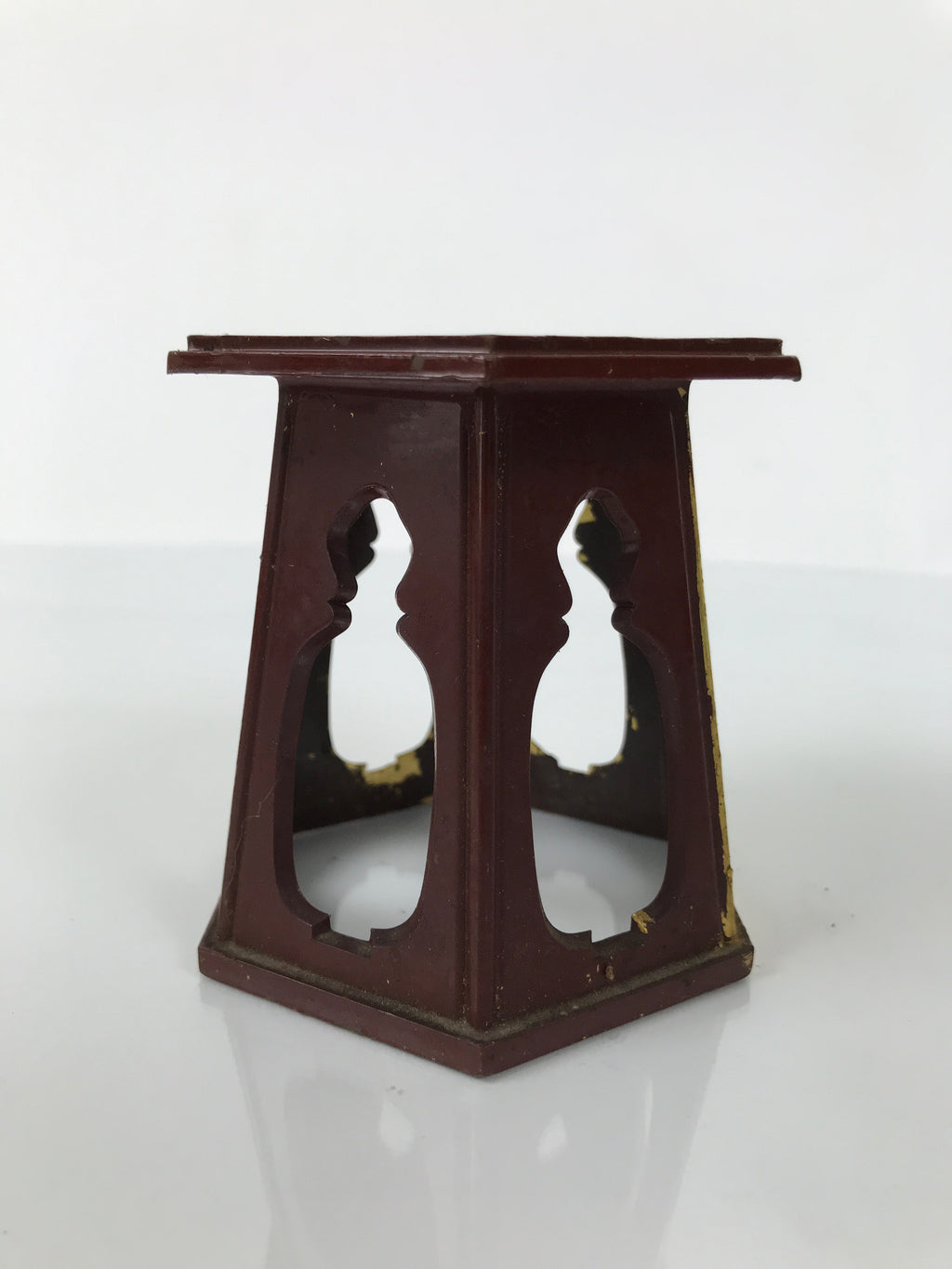 Japanese Buddhist Altar Fitting Offering Cup Stand Bukki Butsugu Gold Red BA734