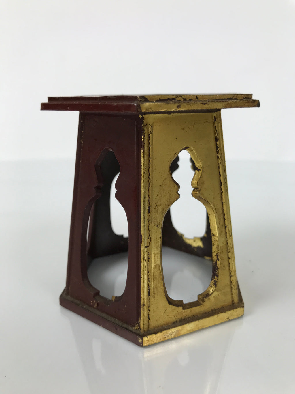 Japanese Buddhist Altar Fitting Offering Cup Stand Bukki Butsugu Gold Red BA734